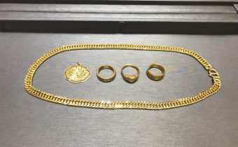 黃金回收實例-黃金套鍊、黃金戒指、金鎖片回收